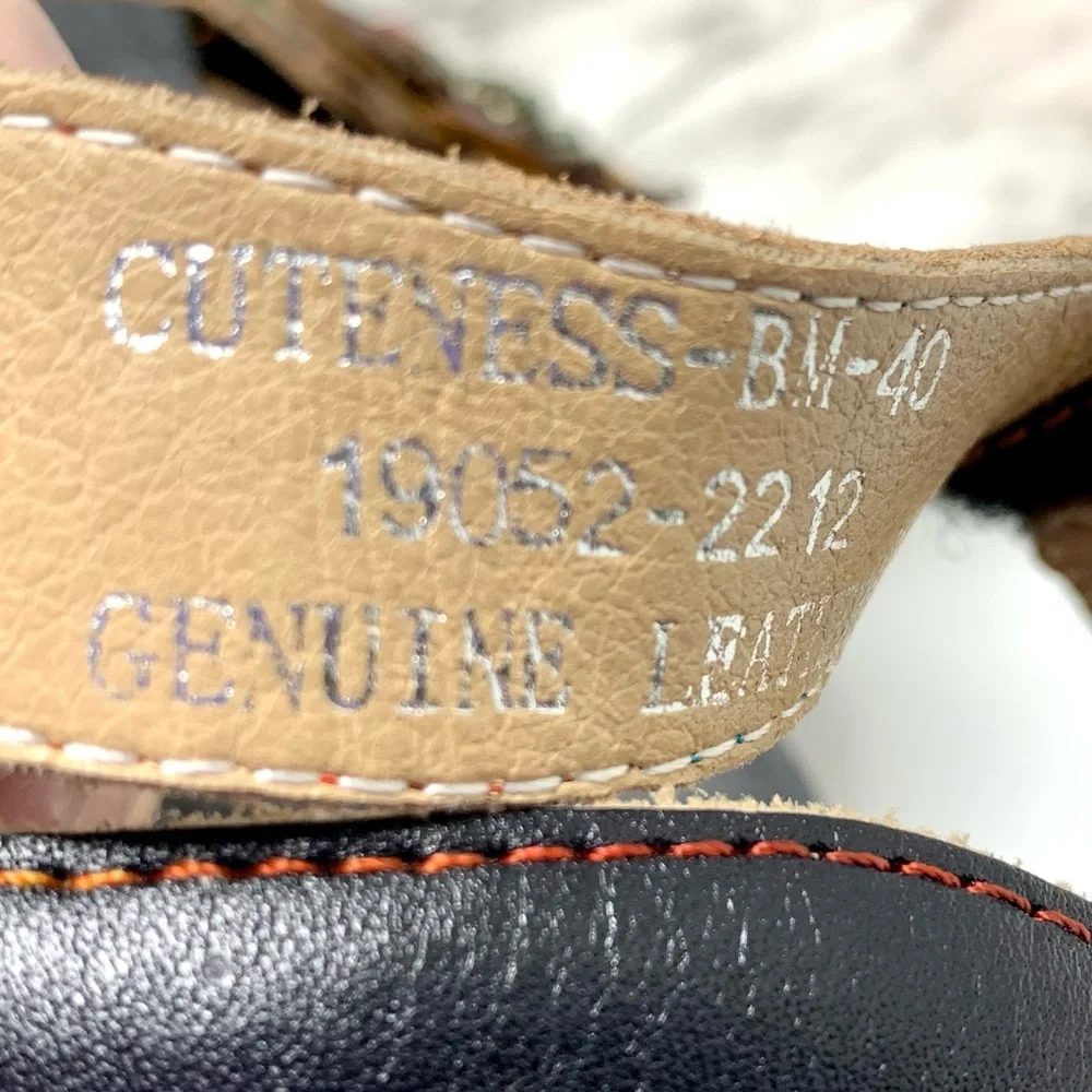 L'Artiste By Spring Step Cuteness Rosette Leather Wedge Comfort Sandals 40/9 - Picture 10 of 16